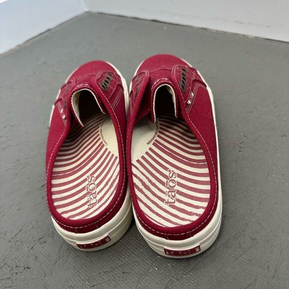 Taos EZ Soul Red Canvas Slip On Mule Sneakers Size 9 - Picture 6 of 10